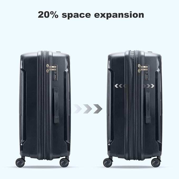 Nazhura Luggage Set, 3-Piece Hardside Suitcase Set, 20-inch Carry On, 28-inch - Image 5