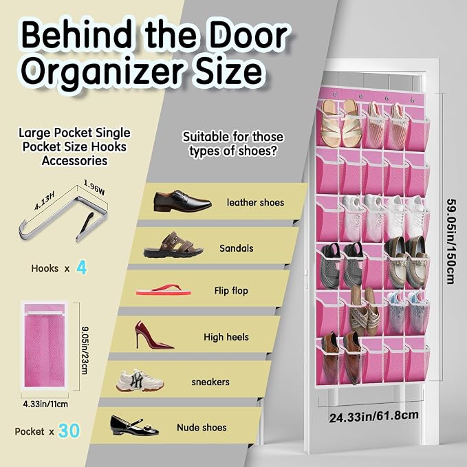 Over the Door Shoe Organizer - Image 3