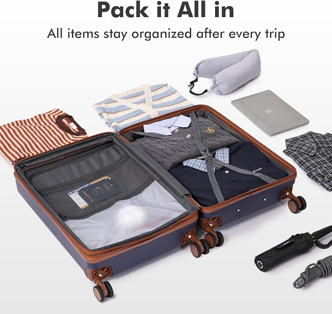 luggage sets 3 Piece with Spinner Wheel, 100% PC Material Lightweight Durable - Image 8