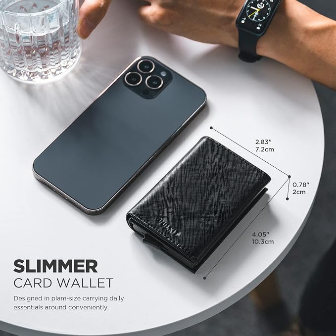 VULKIT Pop up Card Wallet Minimalist Cash Wallets RFID Blocking Leather Smart - Image 5