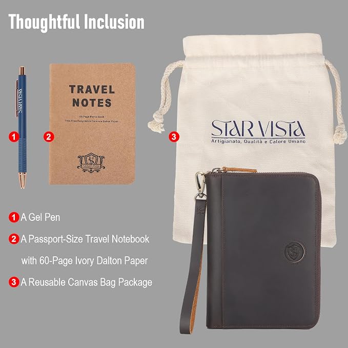 STAR VISTA Lorenzo Full Grain Leather Family Passport Wallet - Image 6