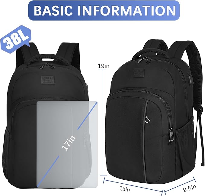 LARIPOP Extra Large Backpack, 17.3 Inch Business Laptop backpack - Image 2