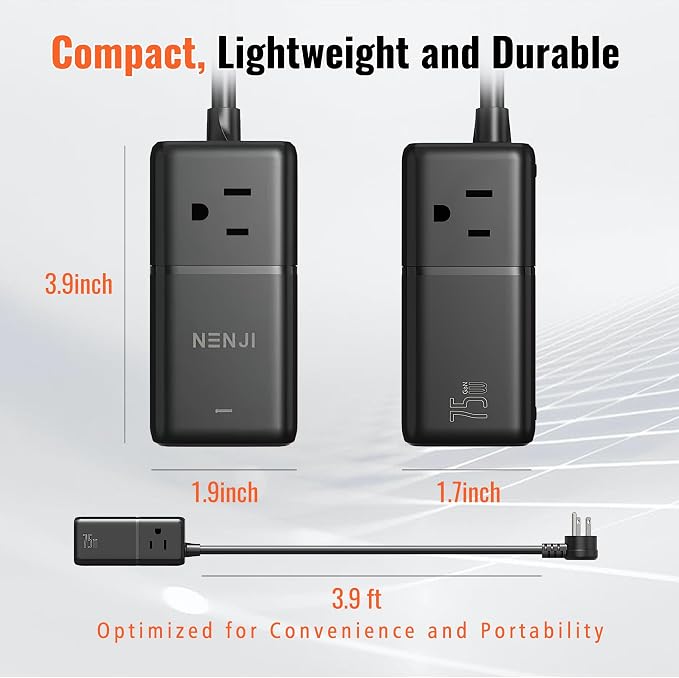 NENJI 75W GaN USB-C Super Fast Charging Station, 8-in-1 Power Strip - Image 6