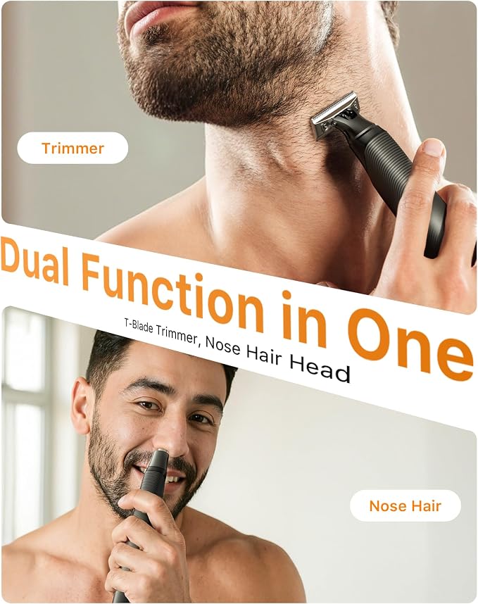 Body & Nose Hair Trimmer Kit, Travel Beard Electric Shaver - Image 2