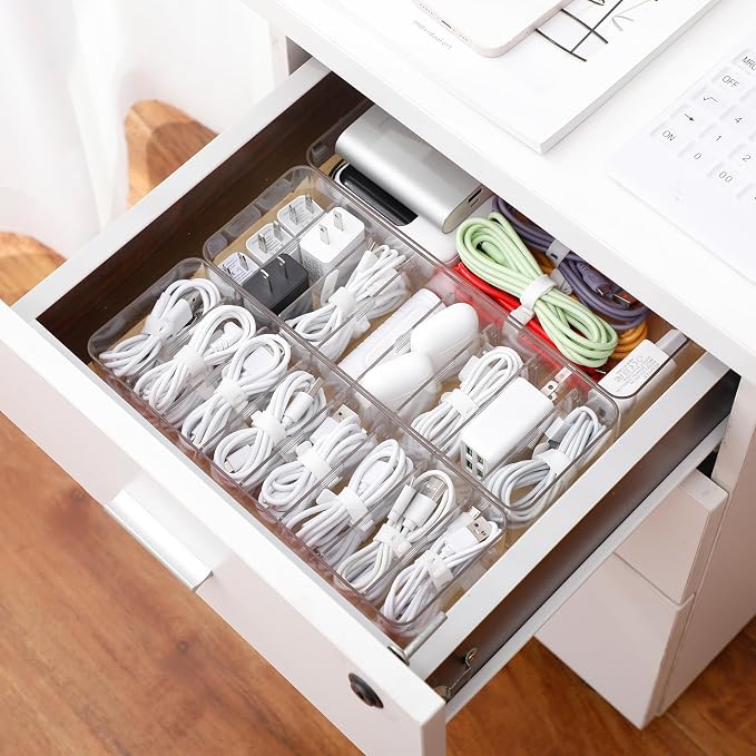 Yesesion Clear Plastic Cable Organizer Box - Image 6
