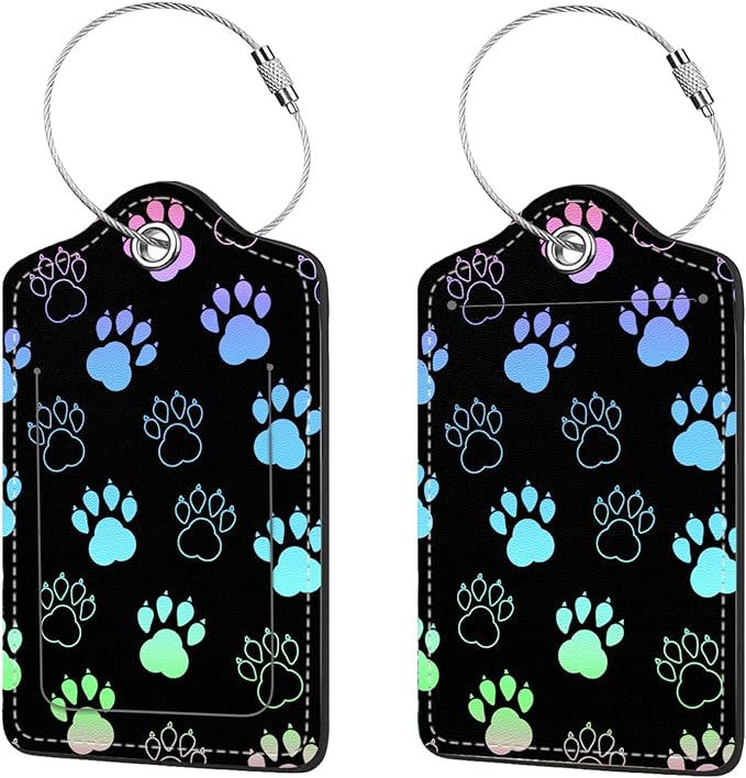 2 Pcs Luggage Tags for Suitcases, PU Leather Cruise Ship Luggage Tags by Anikathy
