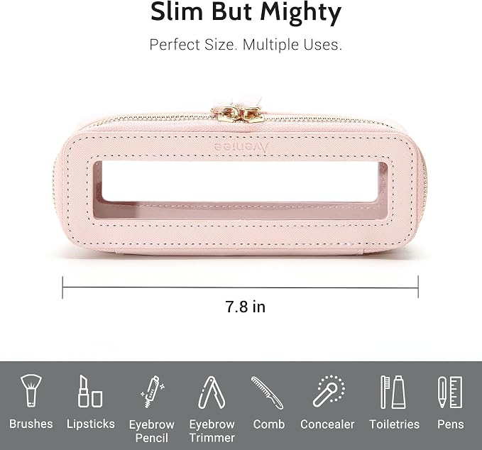 Aveniee Clear Makeup Brush Bag, Slim Cosmetic Brush Holder, small Toiletry Bag - Image 4
