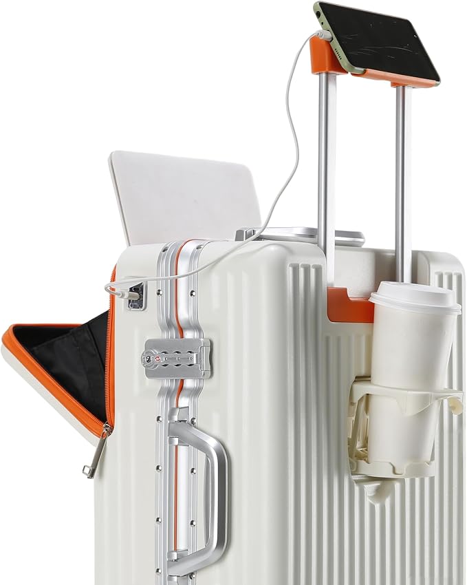 2-Piece Hardshell Zipperless Luggage Set, 20/26" Aluminum Frame Hardshell - Image 2