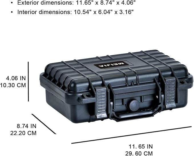 MEIJIA Portable All Weather Waterproof Protective Hard Case, Small Camera Case - Image 3