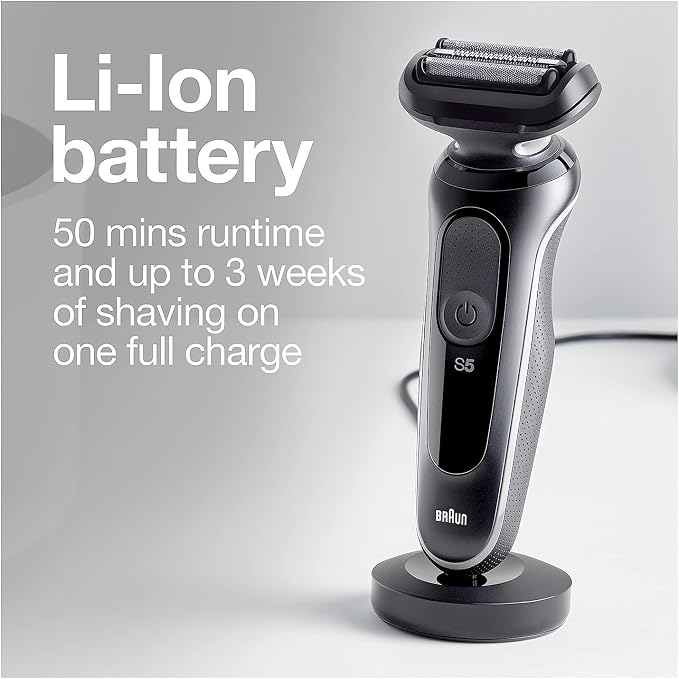 Braun Electric Razor for Men, Waterproof Foil Shaver, Series 5 5050cs, Wet & - Image 7
