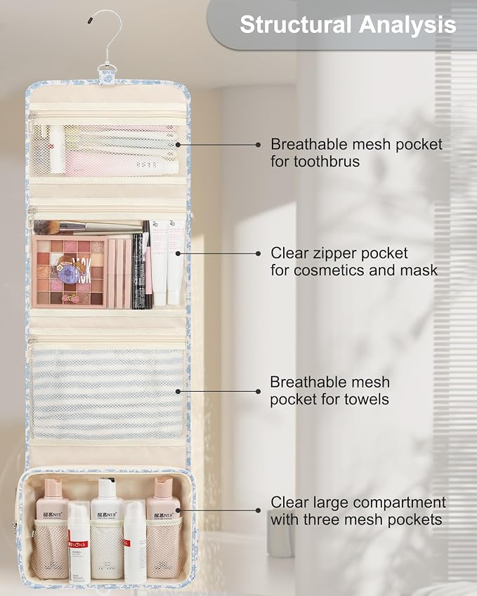 Hanging Toiletry Bag, Travel Toiletries Bag - Image 6