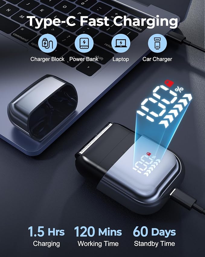 Foil Shavers for Men, Mini Electric Razors for Close Shaving Face - Image 2