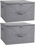ANMINY 2PCS Storage Bins with Zipper Lids 36 Qt Lidded Fabric Storage Boxes by ANMINY