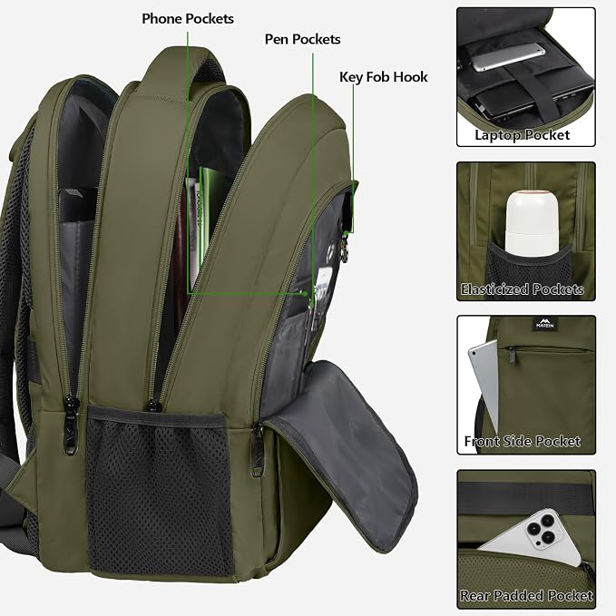 MATEIN 15.6 Inch Travel Laptop Backpack, Sturdy Computer Backpack - Image 4