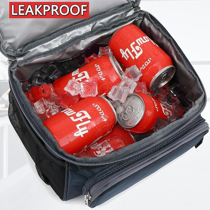 FlowFly Double Layer Cooler Insulated Lunch Bag Adult Lunch Box Large Tote Bag - Image 3