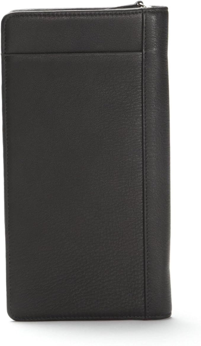 Leatherology Black Onyx Travel Zip Organizer Wallet, Passport Holder, RFID - Image 4