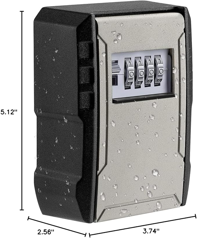 UPGRADE Extra Large Capacity Key Lock Box, Weatherproof Wall Mount Key Box - Image 8