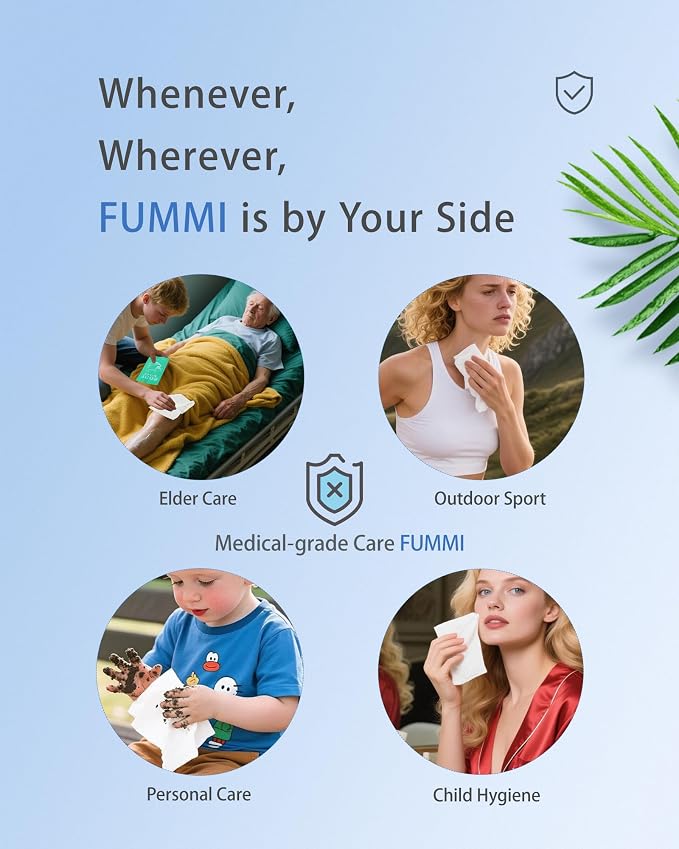 FUMMI 300 Pack Body Wipes – Large Individually Packaged Bath Wipes - Image 8
