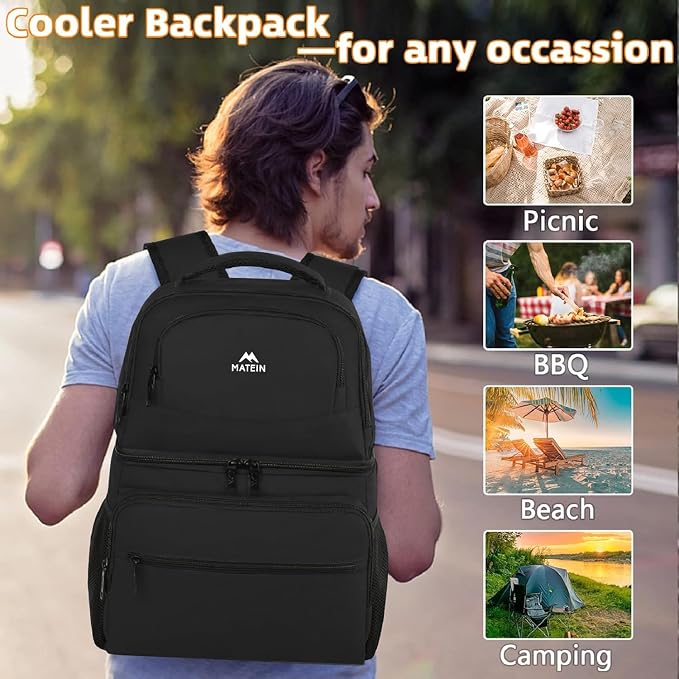 MATEIN Cooler Backpack, 26 Cans Insulated Lunch Backpack - Image 6