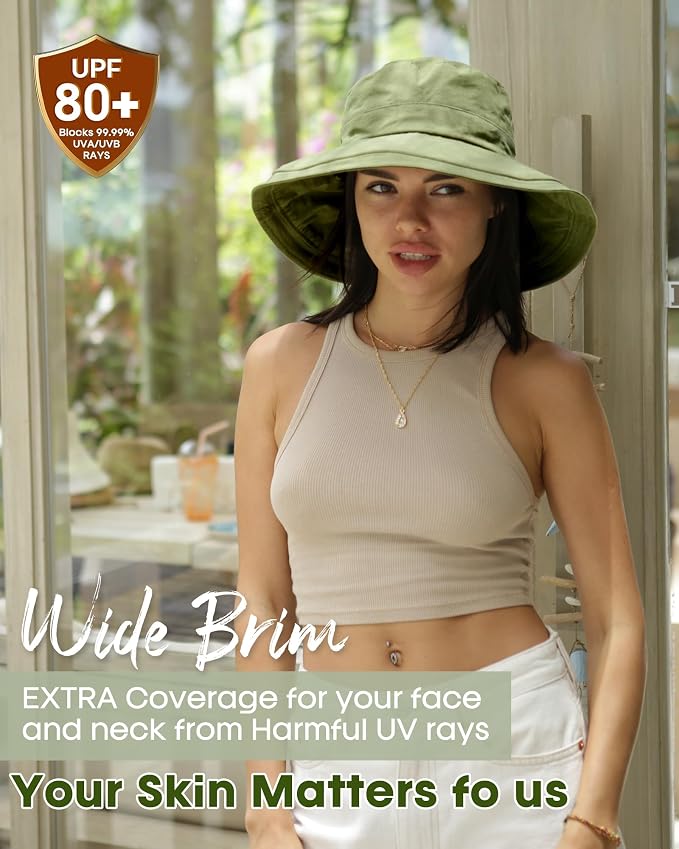 Sun Hats for Women Gardening Hat Wide Brim Ponytail Beach Sun Protection - Image 2