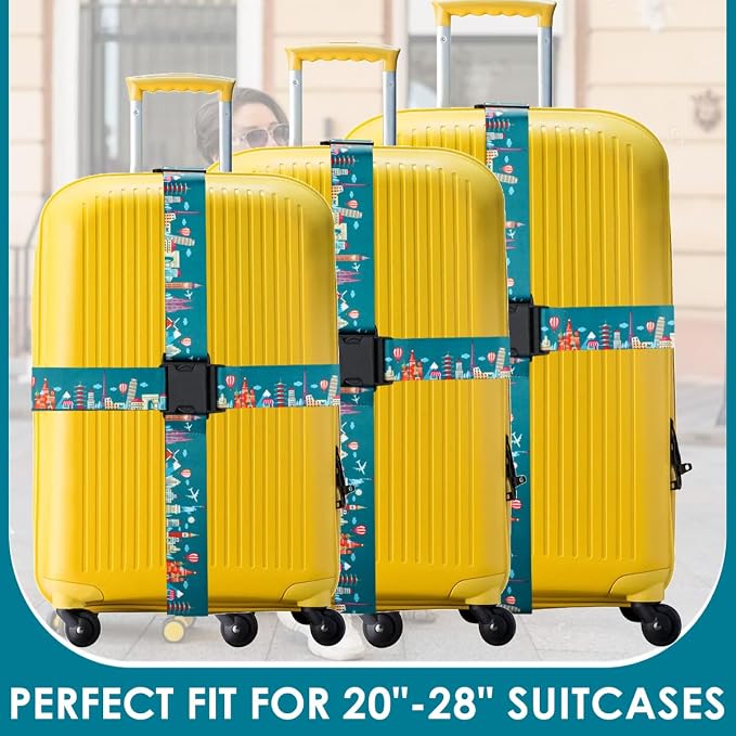 Adjustable Travel Luggage Strap Suitcase Belt Travel Bag Accessories 1.96 in W - Image 4