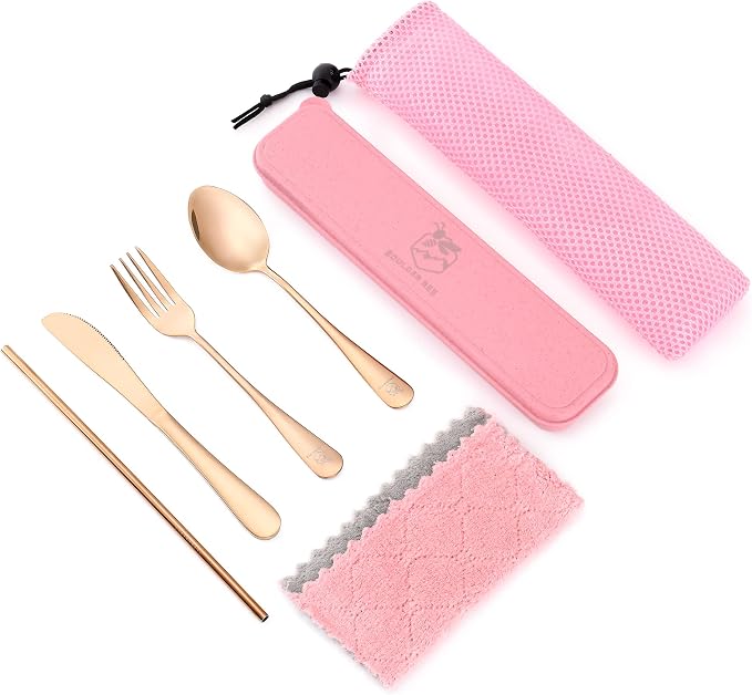 Boulder Bee Travel Utensils | Reusable Camping Cutlery | Stainless Steel - Image 7