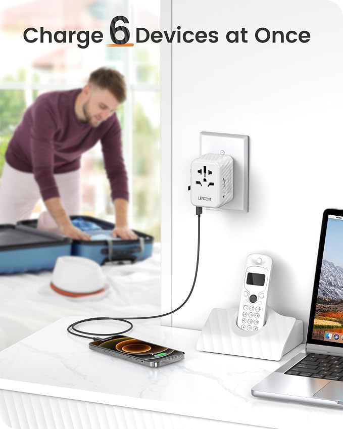 LENCENT Universal Travel Power Adapter, 30W International Wall Charger - Image 5