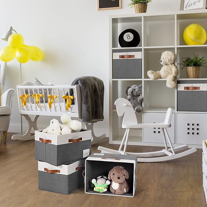 GhvyenntteS Storage Bins with Lids 3 Pack, Large Storage Baskets with Lids and - Image 6