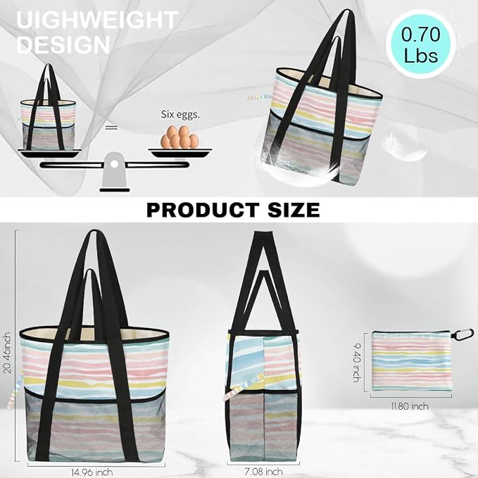 Sandproof Beach Bag with Zipper - Image 4