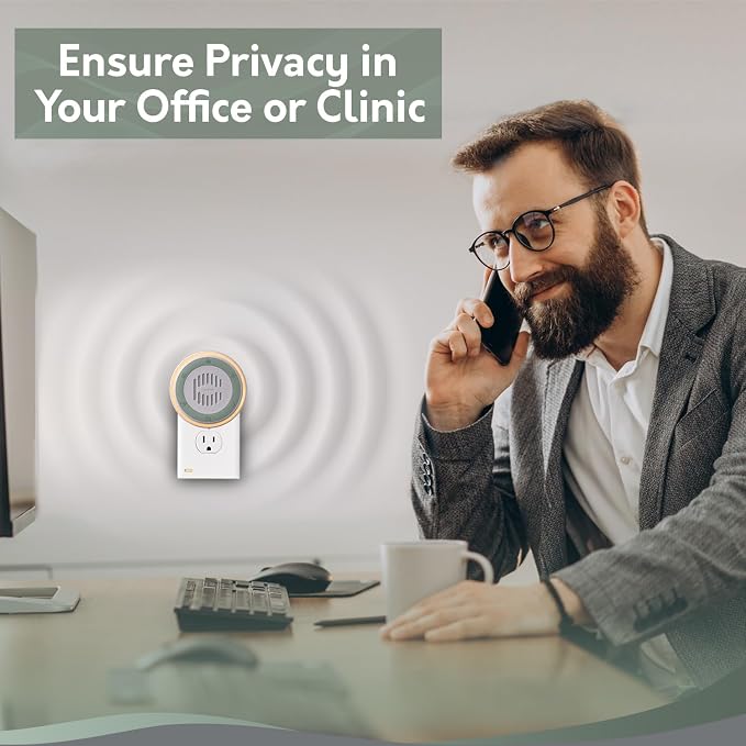 Calm Me White Noise Machine for Office Privacy & Noise Canceling, Plug in Wall - Image 2