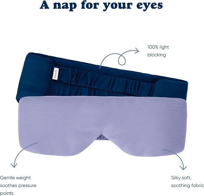 Bearaby Midnight Blue Sleep Mask 23” x 4” Weighted Eye Mask - Image 3