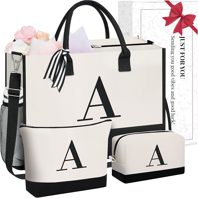 BAGAIL Initial Tote Bag, Personalized Birthday Gifts by BAGAIL