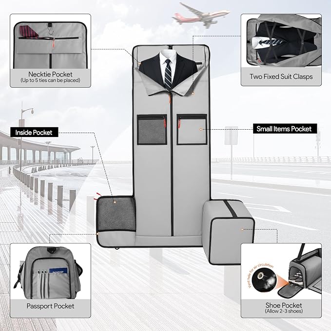 Garment Duffle Bags for Travel, HOMQUIET Convertible Garment Duffel Bag - Image 4