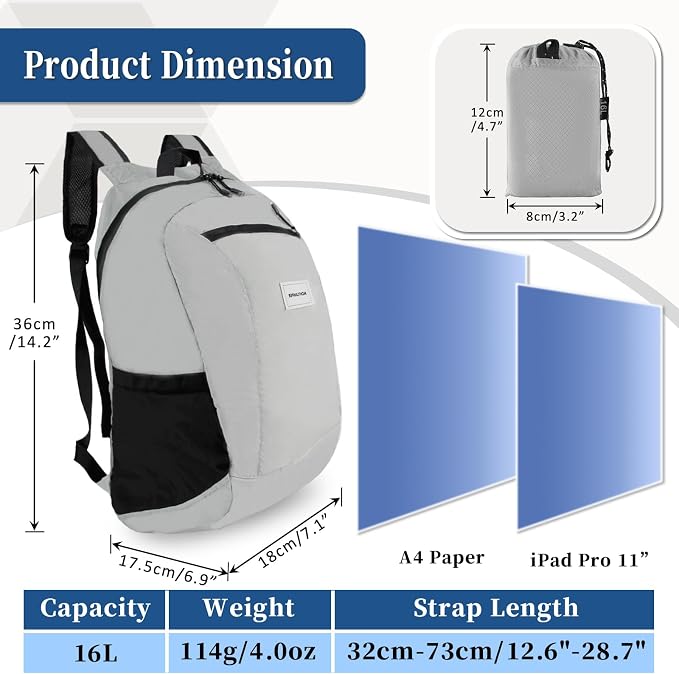 Hiking Daypack - Lightweight & Water-Resistant Portable Backpack - Image 7