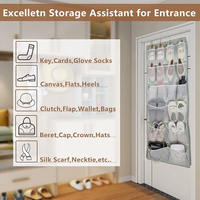Over the Door Organizer with 4 Kinds of Pockets, Behind Door Shoes Rack - Image 6