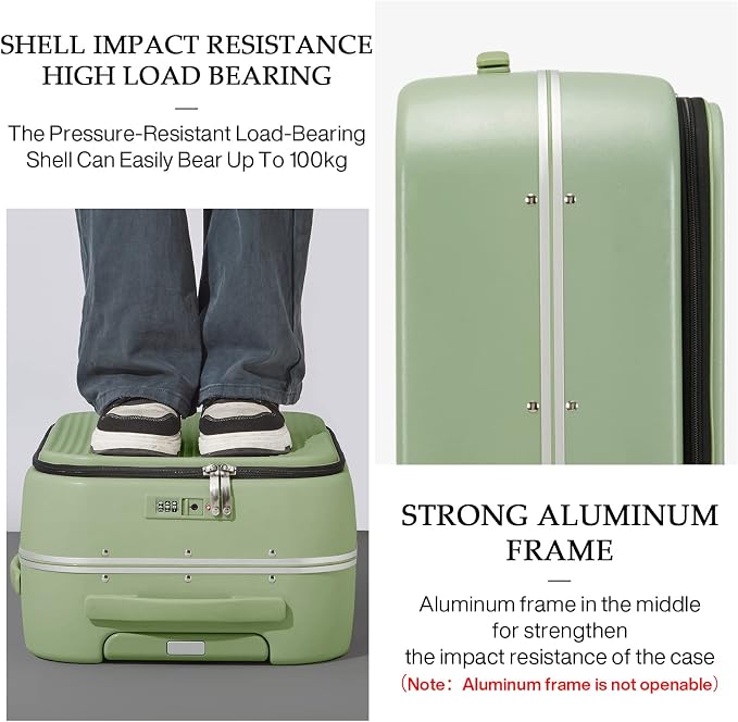 mixi Carry On Luggage, Rolling Travel Suitcase - Image 5