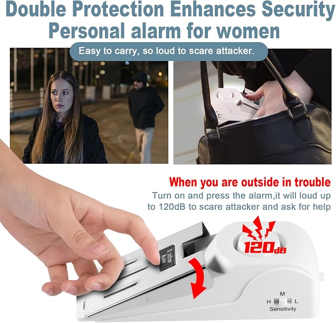 Fuers Portable Door Lock & Door Stop Alarm, Dual Protection Home Security Door - Image 5