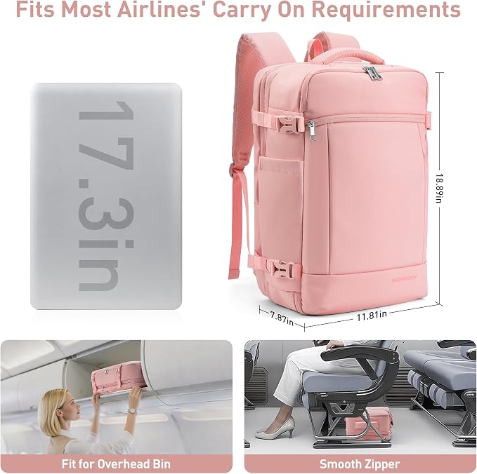 SHOWKOO Travel Backpack For Man Women, Airline Approved Carry On Laptop - Image 3
