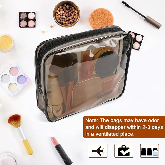 APREUTY Clear Makeup Bags, TSA Approved 6 Pcs Cosmetic Makeup Bags Set Clear PVC - Image 5