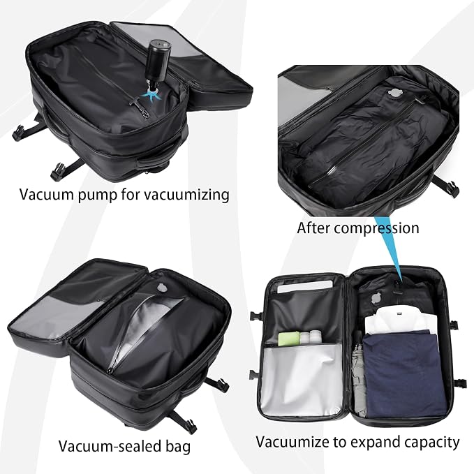 Vacuum-sealed travel computer backpack, Water-Resistant, - Image 4