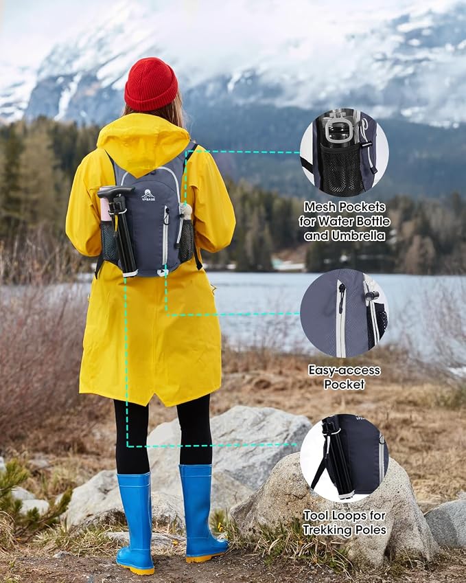 Small Hiking Backpack with Front Phone Holder, Packable Back pack with Chest - Image 3