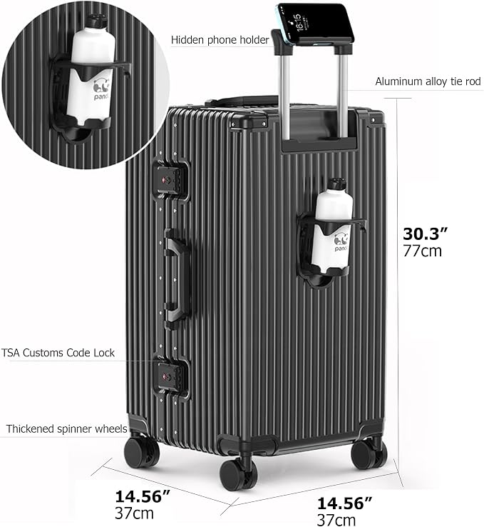 feilario 30in Super Large Captain Aluminum Frame Hardside Spinner Wheels Luggage - Image 4