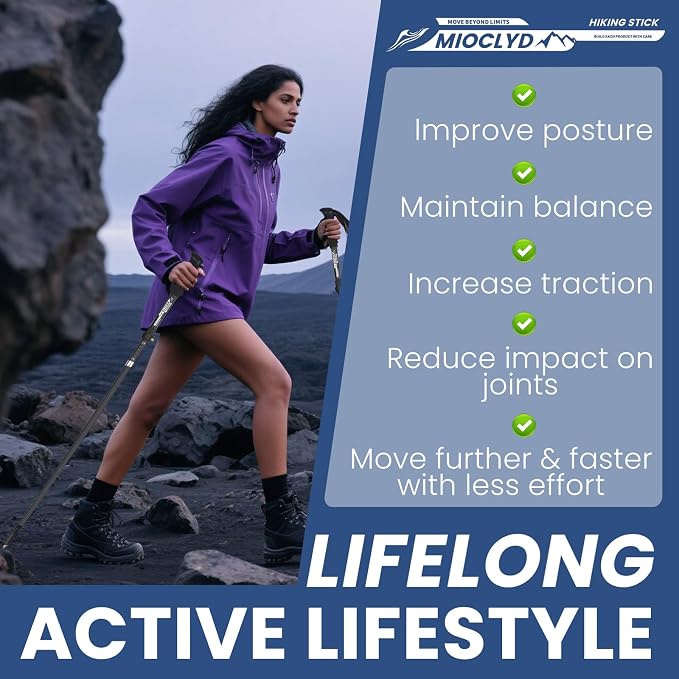 Collapsible Hiking Poles, 7075 Aluminum Trekking Poles, Walking Sticks - Image 7
