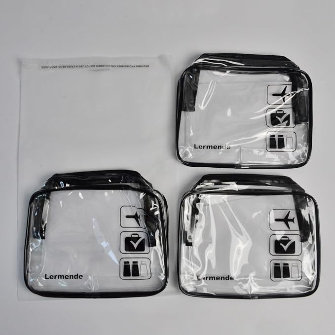 Lermende 2pcs Clear Toiletry Bag TSA Approved Travel Bag, Carry On - Image 9