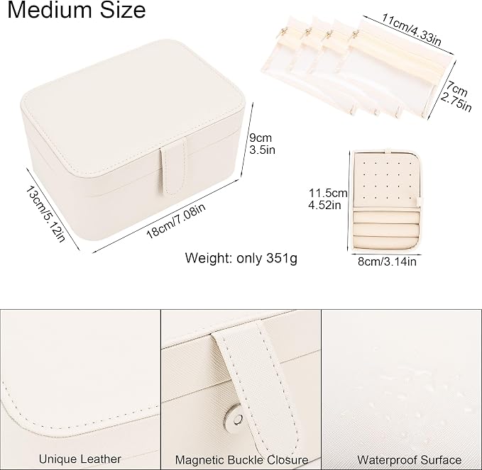 2 Layer Portable Jewelry Box, Large Jewelry Travel Case - Image 2