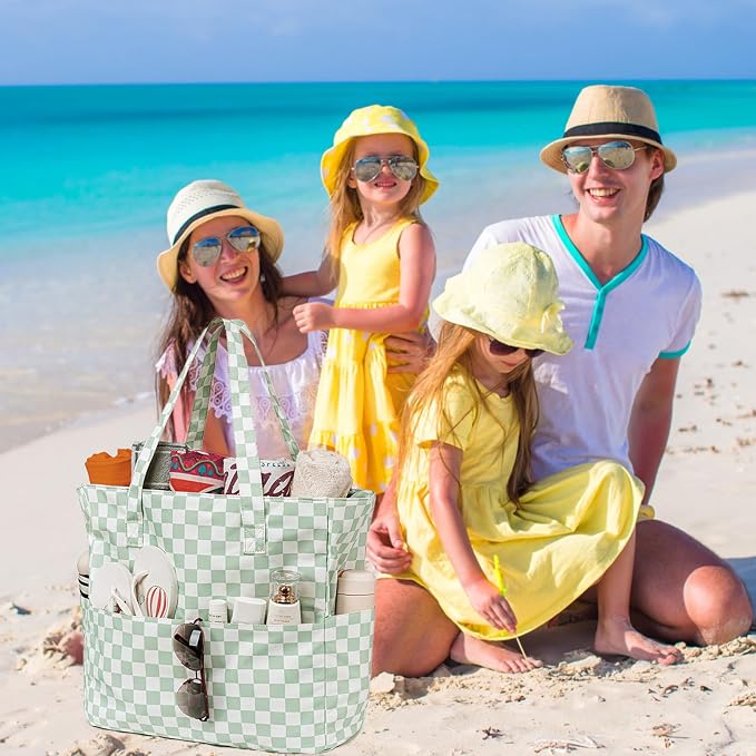 LEDAOU Large Beach Tote Bag Women Waterproof Sandproof Zipper Beach Tote Bag - Image 7