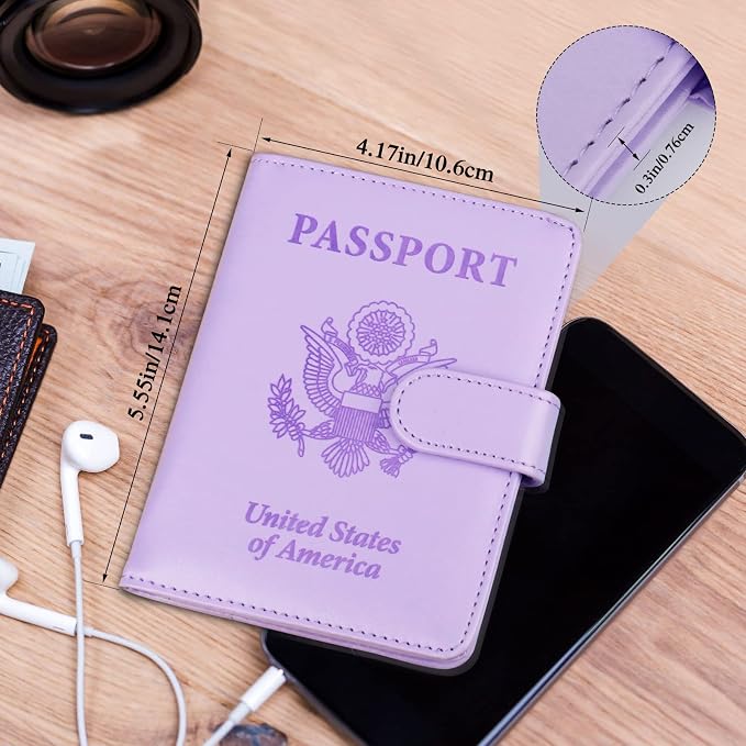 TIGARI Passport Holder for Travel Women Men, PU Leather Waterproof RFID - Image 5