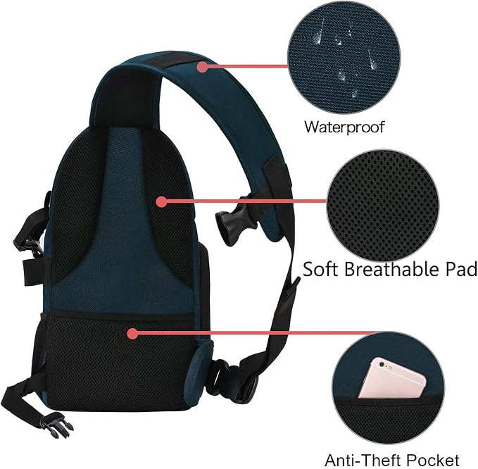 MOSISO Camera Sling Bag, DSLR/SLR/Mirrorless Camera Backpack Case Shockproof - Image 4