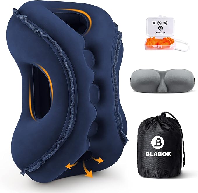 Inflatable Travel Pillow, Support Head, Used by BLABOK
