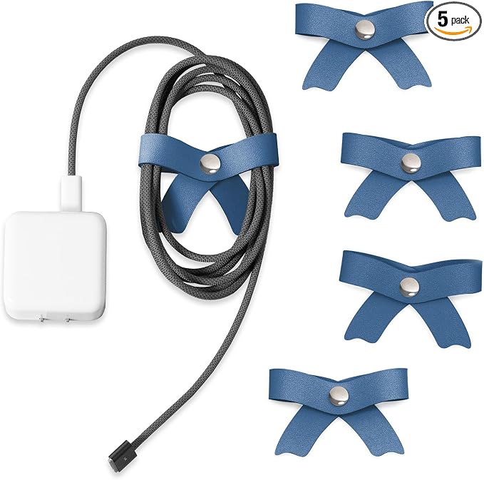 SenseAGE 5 Pack Cord Organizer, Bow Cord Keeper, Cable Organizer USB Holder by SenseAGE